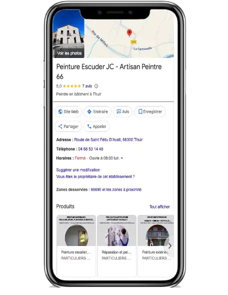 Optimisation Fiche Google - Escuder Peinture - Thuir