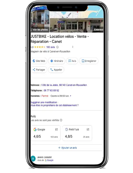 Optimisation Fiche Google - JustBike Canet